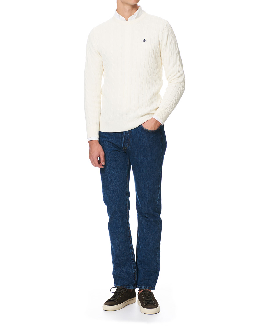 Herr | Tröjor | Morris | Pima Cotton Cable Off White