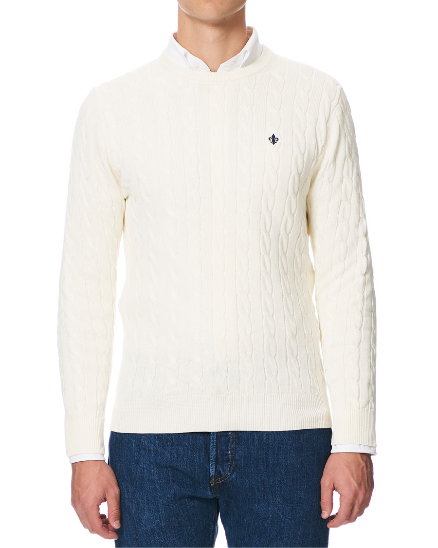 Herr | Tröjor | Morris | Pima Cotton Cable Off White