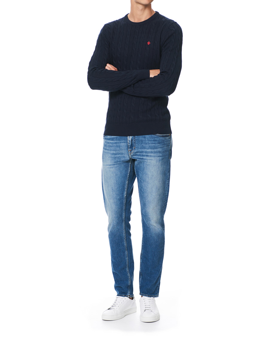 Herr | Tröjor | Morris | Pima Cotton Cable Navy