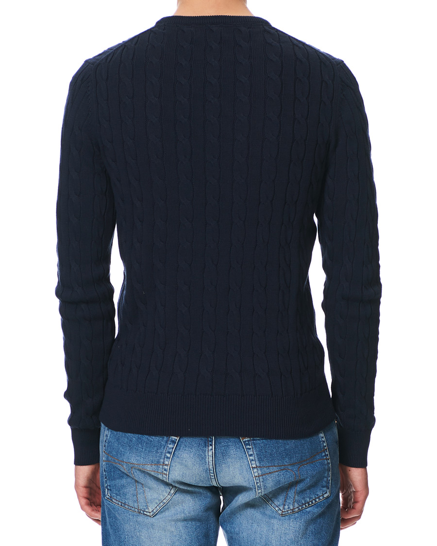 Herr | Tröjor | Morris | Pima Cotton Cable Navy