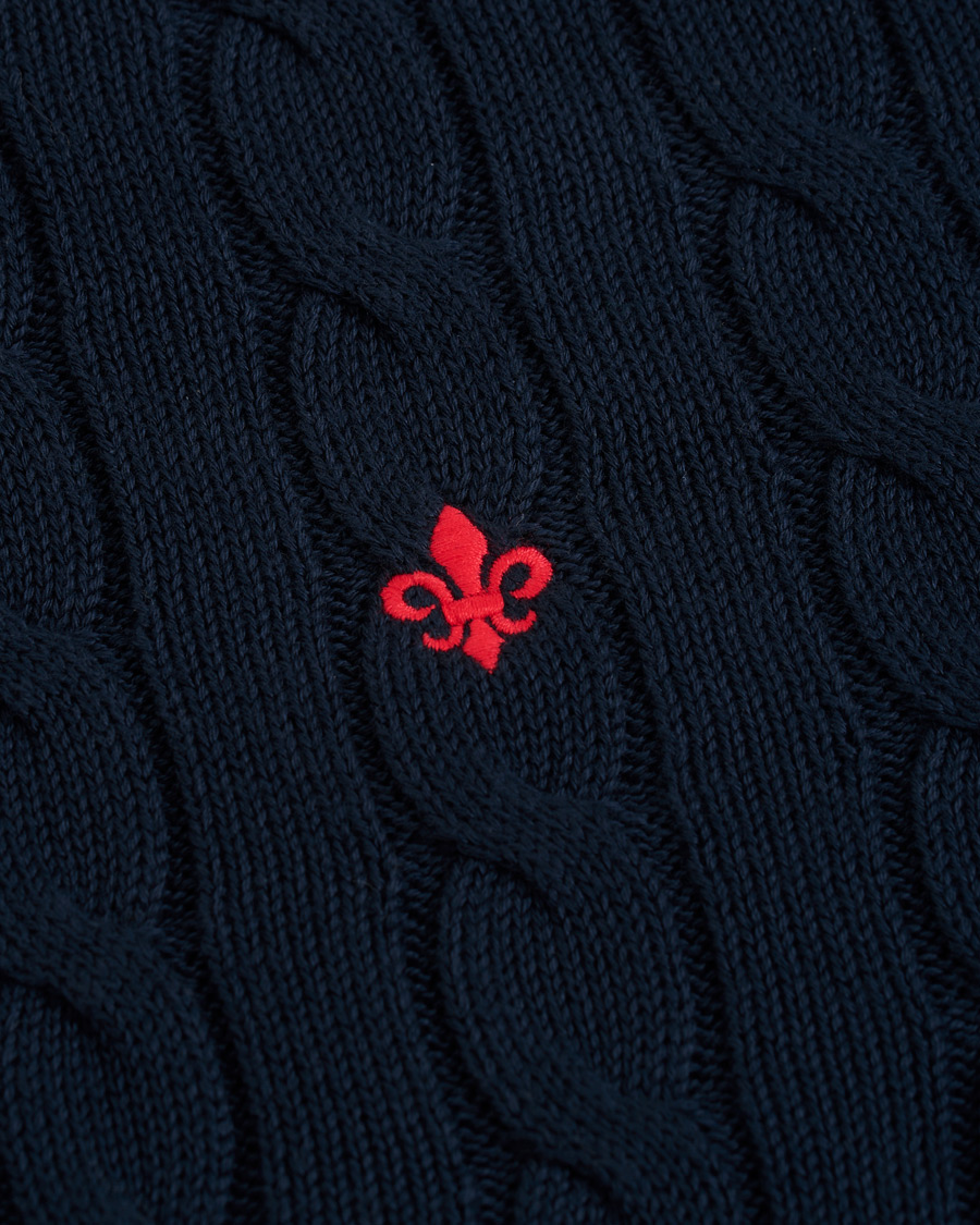 Herr | Tröjor | Morris | Pima Cotton Cable Navy