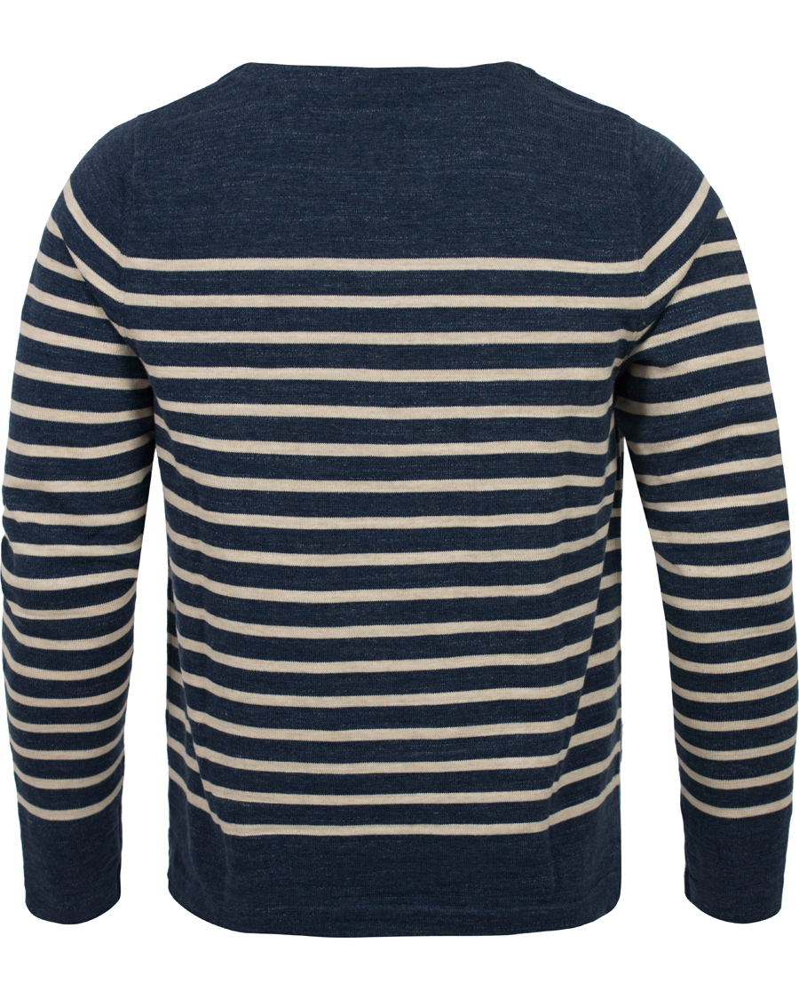 Herr | Tröjor | Morris | Nantes Stripe Knit Blue