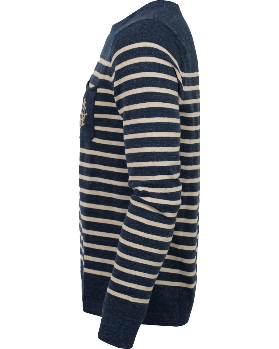 Herr | Tröjor | Morris | Nantes Stripe Knit Blue