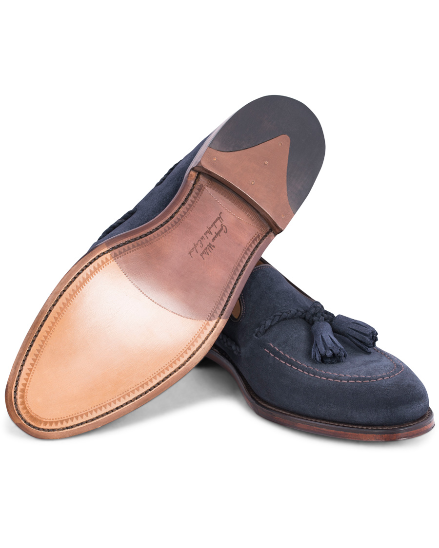 Herr | Loake 1880 MTO Temple Loafer Navy Suede | Loake 1880 | MTO Temple Loafer Navy Suede