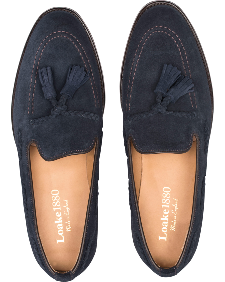 Herr | Loake 1880 MTO Temple Loafer Navy Suede | Loake 1880 | MTO Temple Loafer Navy Suede