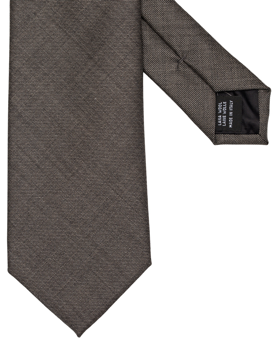 Herr | Oscar Jacobson Wool Roll Edge Tipping 8 cm Tie Grey | Oscar Jacobson | Wool Roll Edge Tipping 8 cm Tie Grey