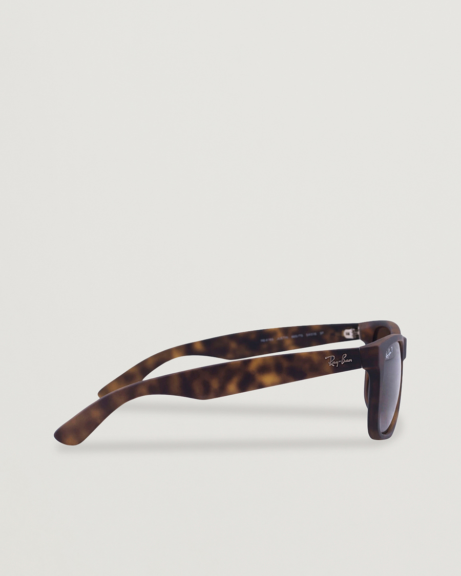 Herr | Solglasögon | Ray-Ban | 0RB4165 Justin Polarized Wayfarer Sunglasses Havana/Brown