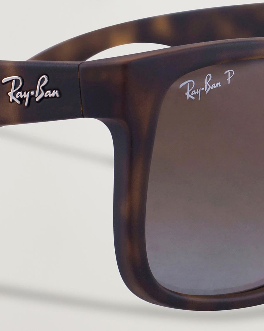 Herr | Solglasögon | Ray-Ban | 0RB4165 Justin Polarized Wayfarer Sunglasses Havana/Brown