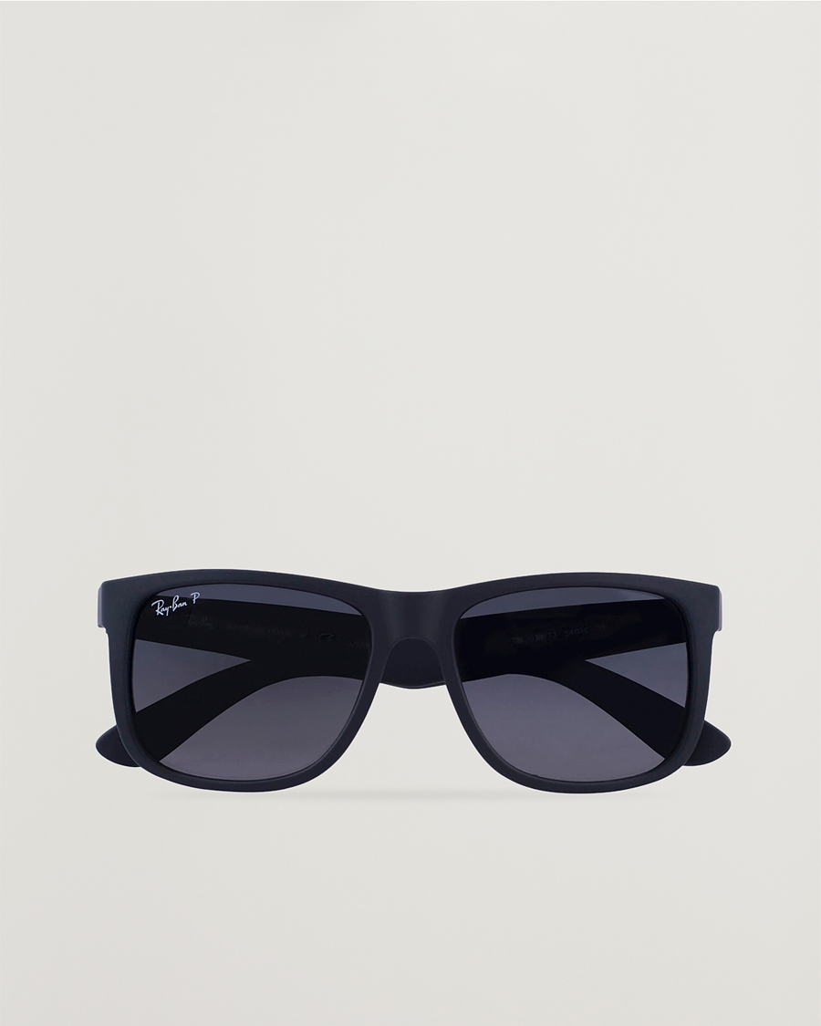 Herr | Solglasögon | Ray-Ban | 0RB4165 Justin Polarized Wayfarer Sunglasses Black/Grey