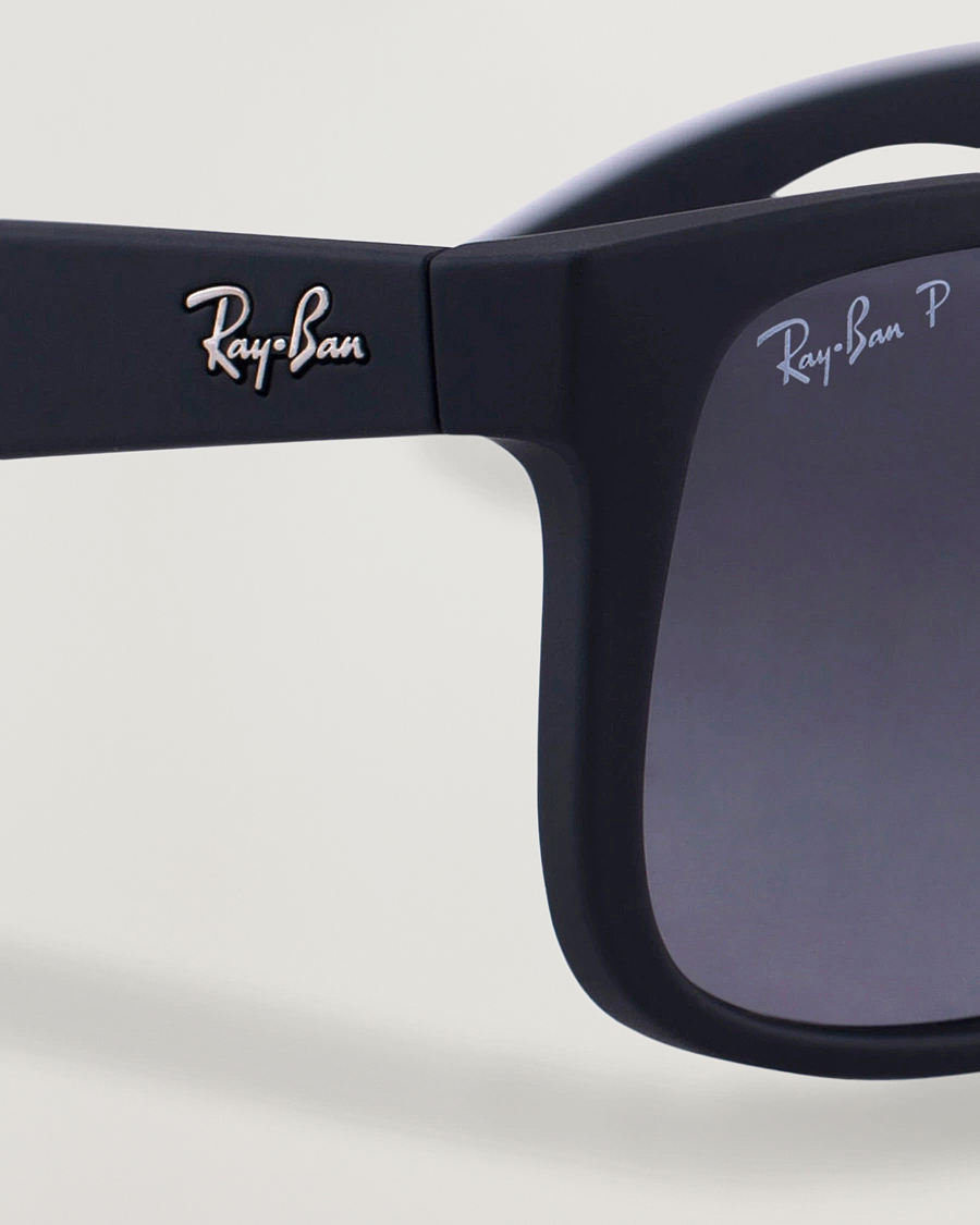 Herr | Solglasögon | Ray-Ban | 0RB4165 Justin Polarized Wayfarer Sunglasses Black/Grey