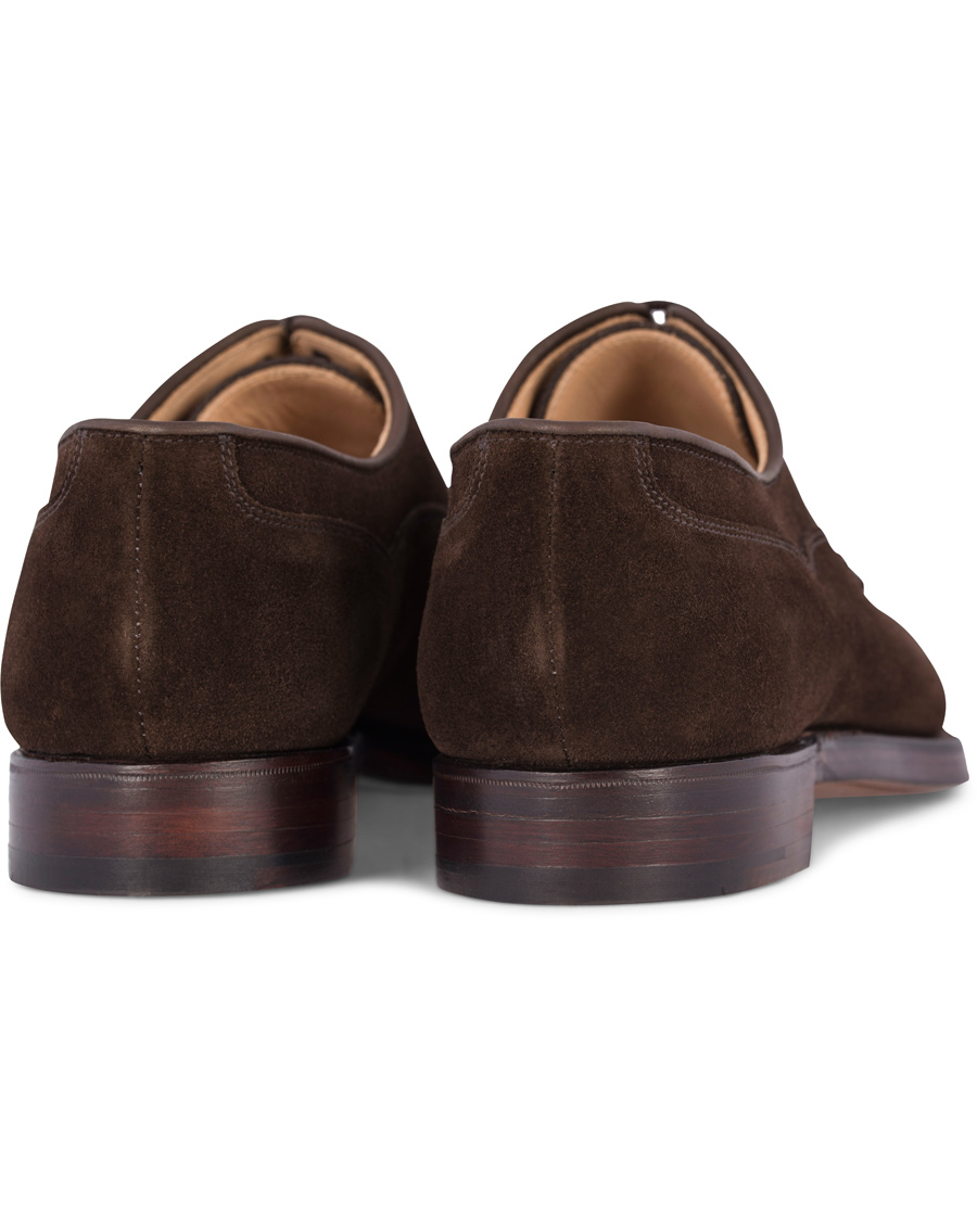 Herr | Crockett & Jones MTO Langdon Split Toe Derby Dark Brown Suede | Crockett & Jones | MTO Langdon Split Toe Derby Dark Brown Suede
