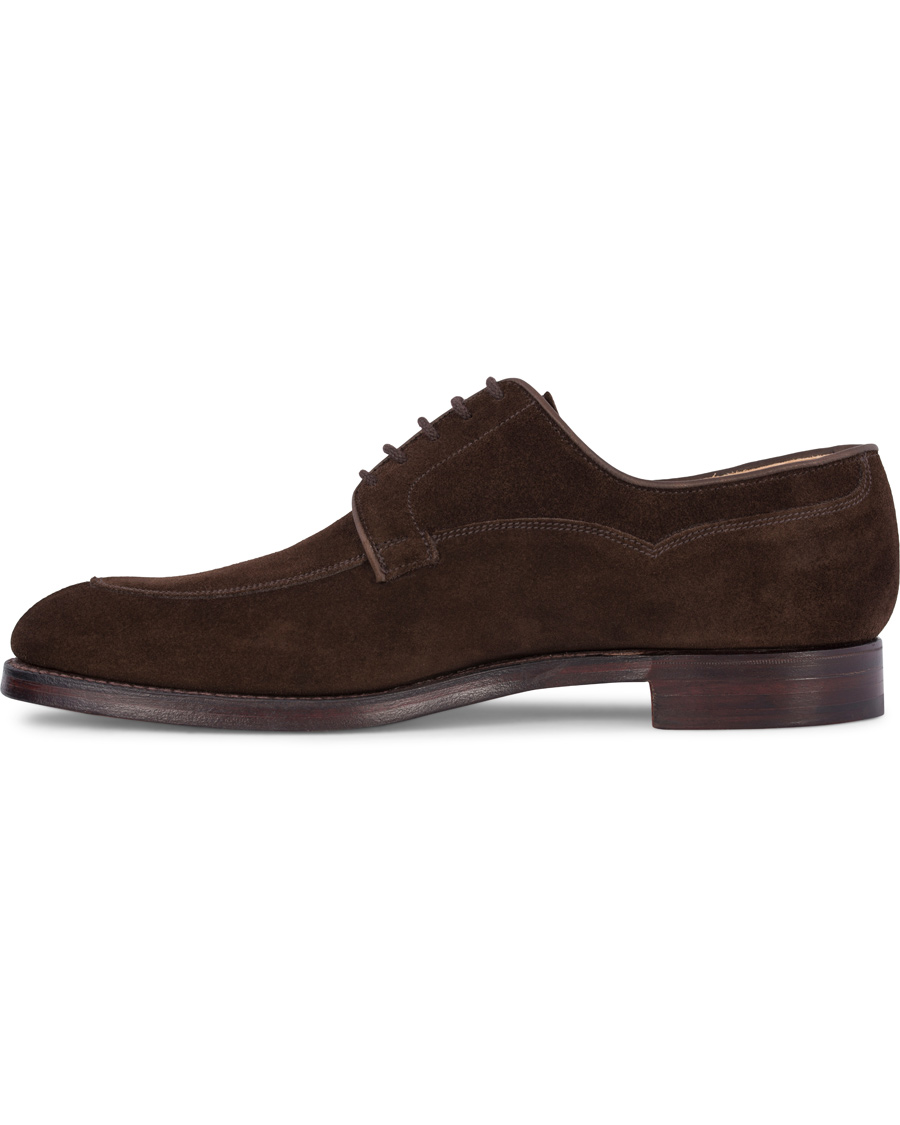 Herr | Crockett & Jones MTO Langdon Split Toe Derby Dark Brown Suede | Crockett & Jones | MTO Langdon Split Toe Derby Dark Brown Suede