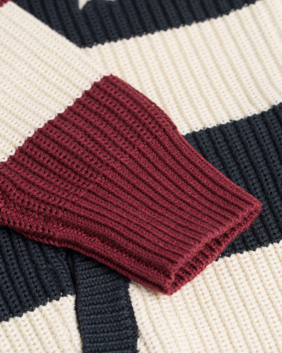 Herr | Tröjor | Lexington | Jaidon Zip Through Sweater Blue/Red/White Stripe
