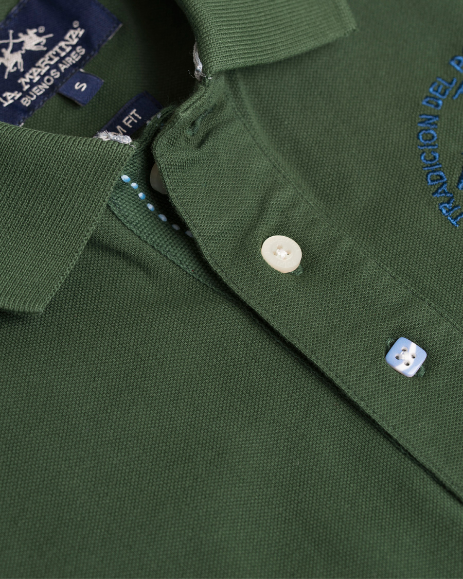 Herr | Pikéer | La Martina | Logo Polo Piqué Army Green