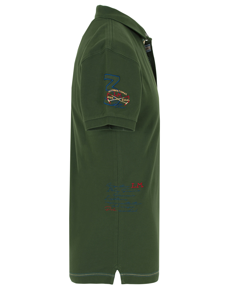 Herr | Pikéer | La Martina | Logo Polo Piqué Army Green
