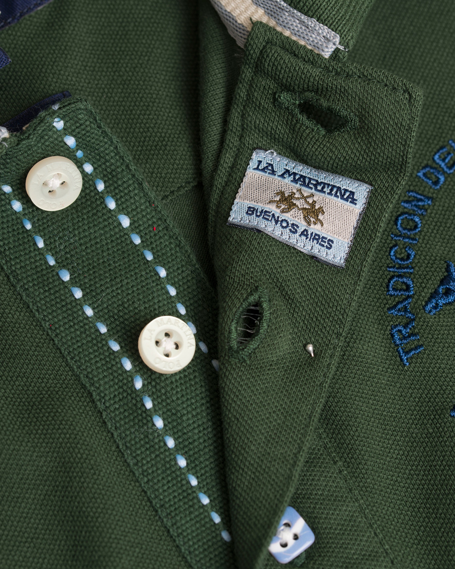 Herr | Pikéer | La Martina | Logo Polo Piqué Army Green
