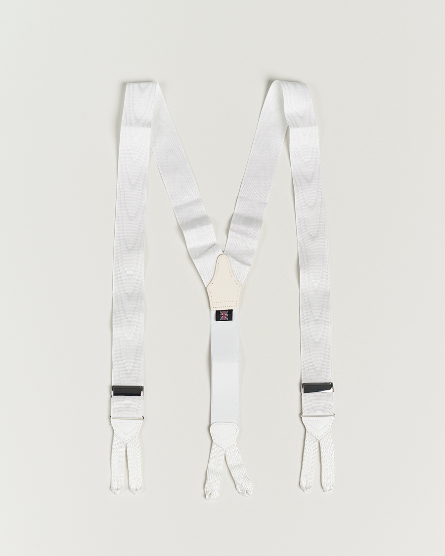 Herr | Albert Thurston Moiré Braces 40mm White | Albert Thurston | Moiré Braces 40mm White