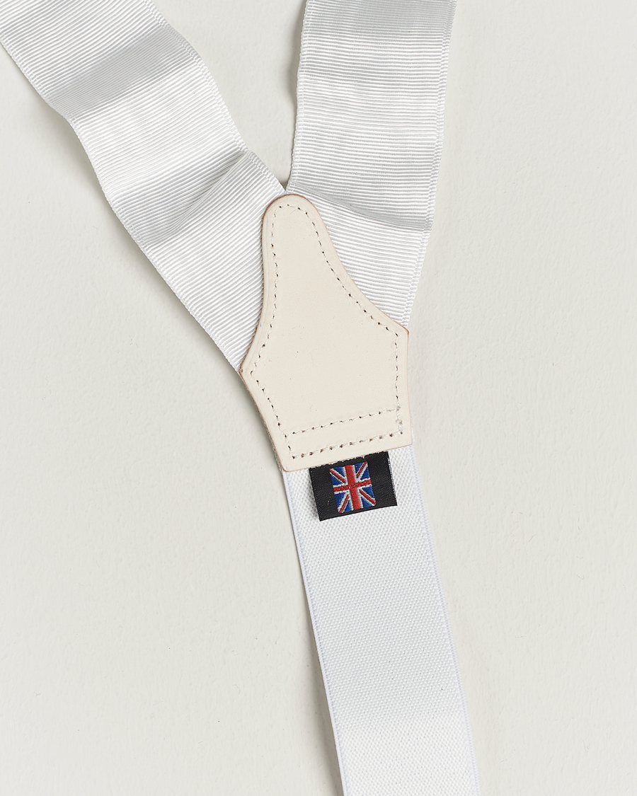 Herr | Albert Thurston Moiré Braces 40mm White | Albert Thurston | Moiré Braces 40mm White