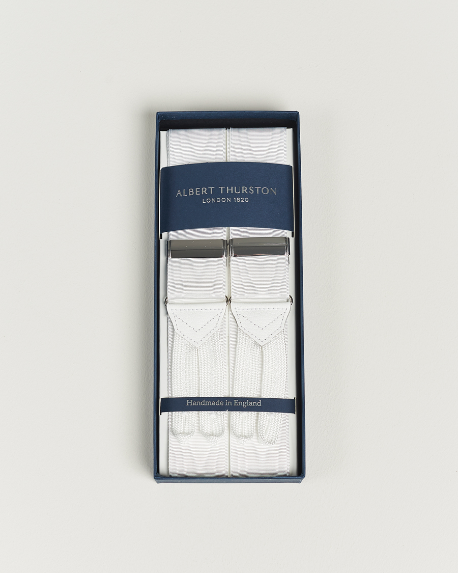 Herr | Albert Thurston Moiré Braces 40mm White | Albert Thurston | Moiré Braces 40mm White