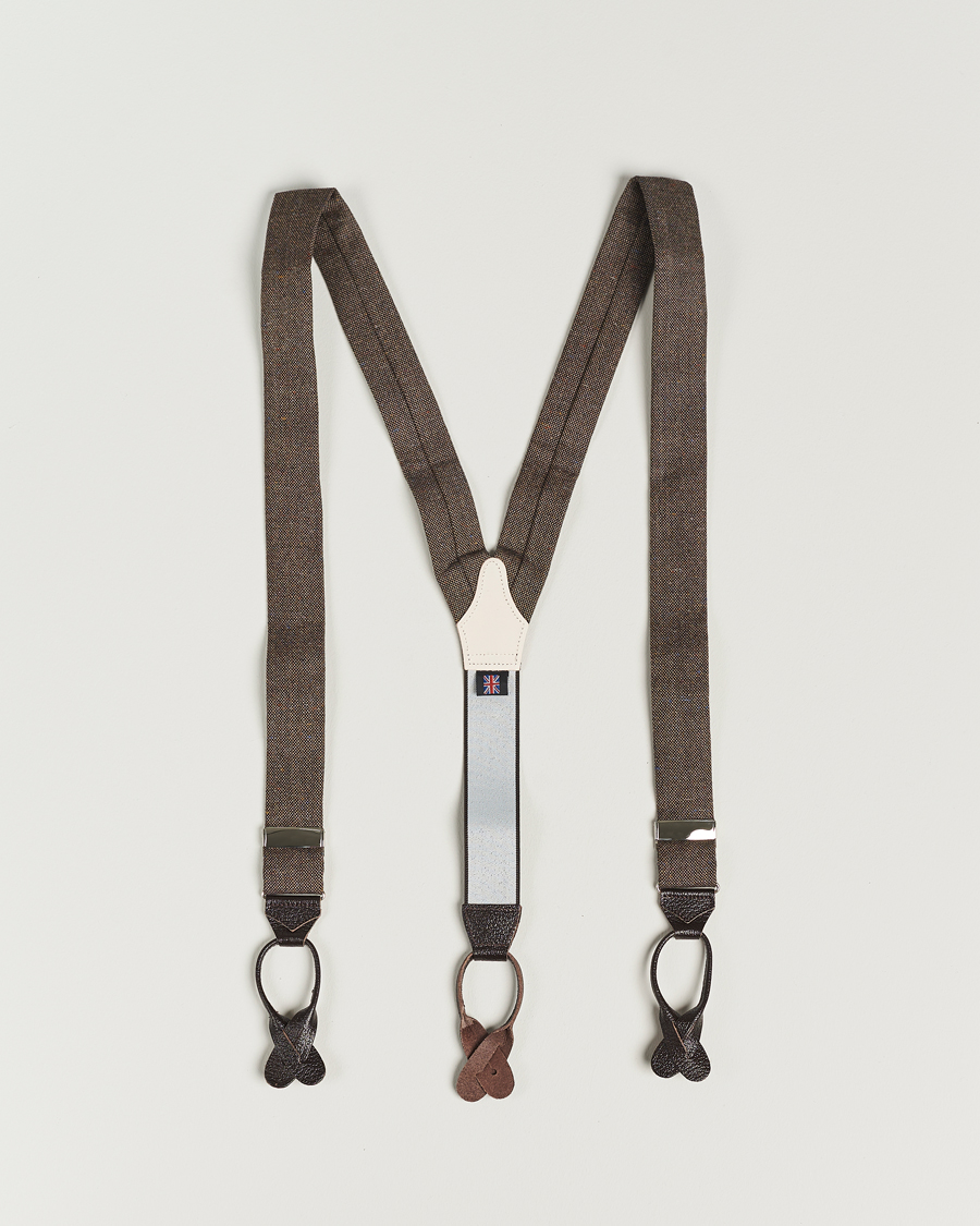 Herr | Hängslen | Albert Thurston | Donegal Tweed Braces 40mm Dark Brown