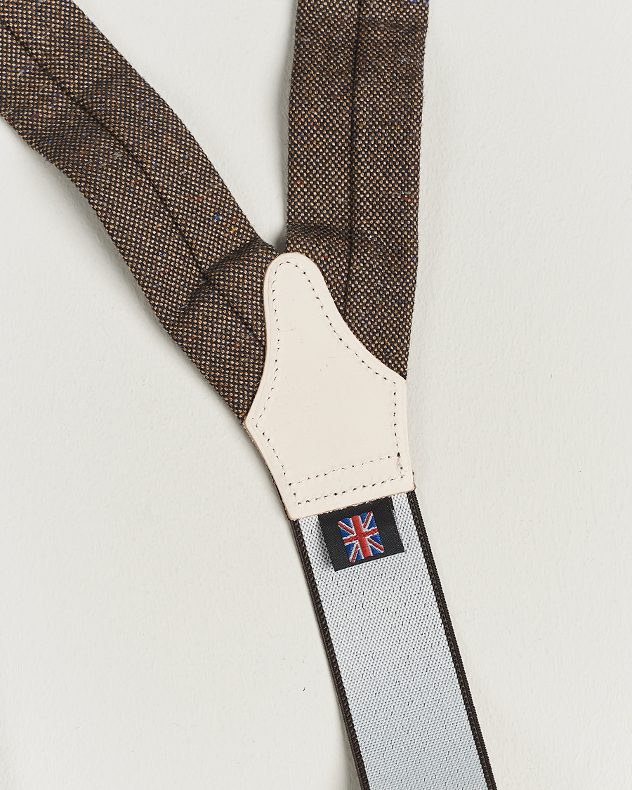 Herr | Hängslen | Albert Thurston | Donegal Tweed Braces 40mm Dark Brown