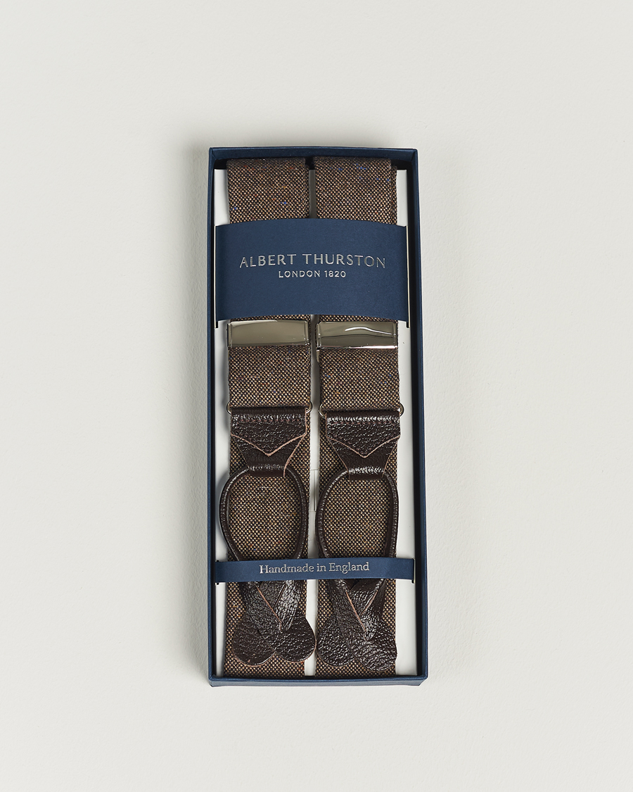 Herr | Hängslen | Albert Thurston | Donegal Tweed Braces 40mm Dark Brown