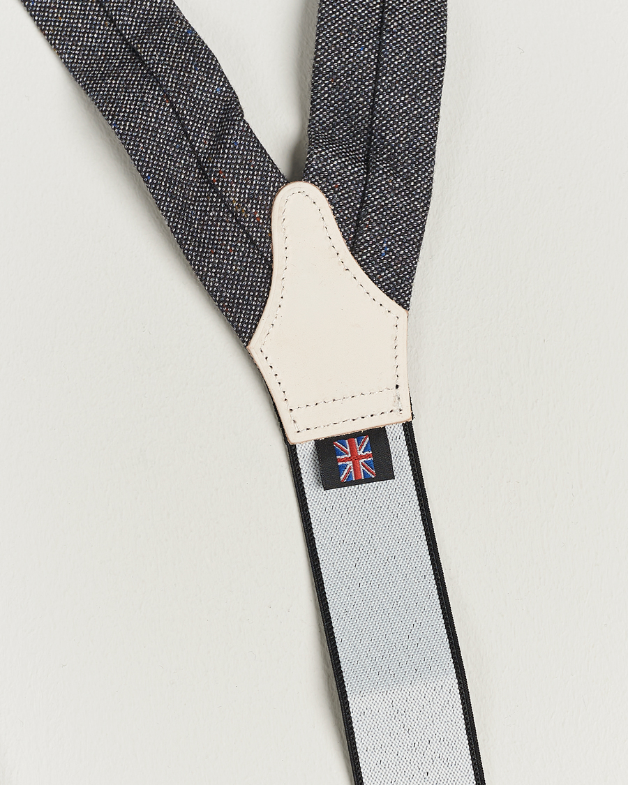 Herr | Albert Thurston Donegal Tweed Braces 40mm Dark Grey | Albert Thurston | Donegal Tweed Braces 40mm Dark Grey