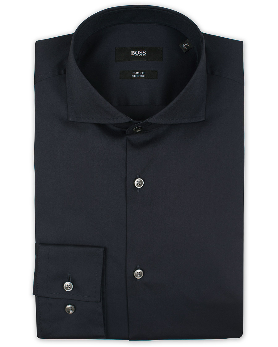 Herr | Skjortor | BOSS BLACK | BOSS Jason Slim Fit Stretch Shirt Navy