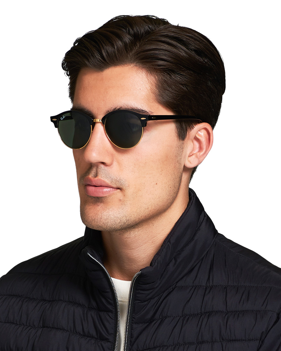 Herr | Ray-Ban 0RB4246 Clubround Sunglasses Black/Green | Ray-Ban | 0RB4246 Clubround Sunglasses Black/Green