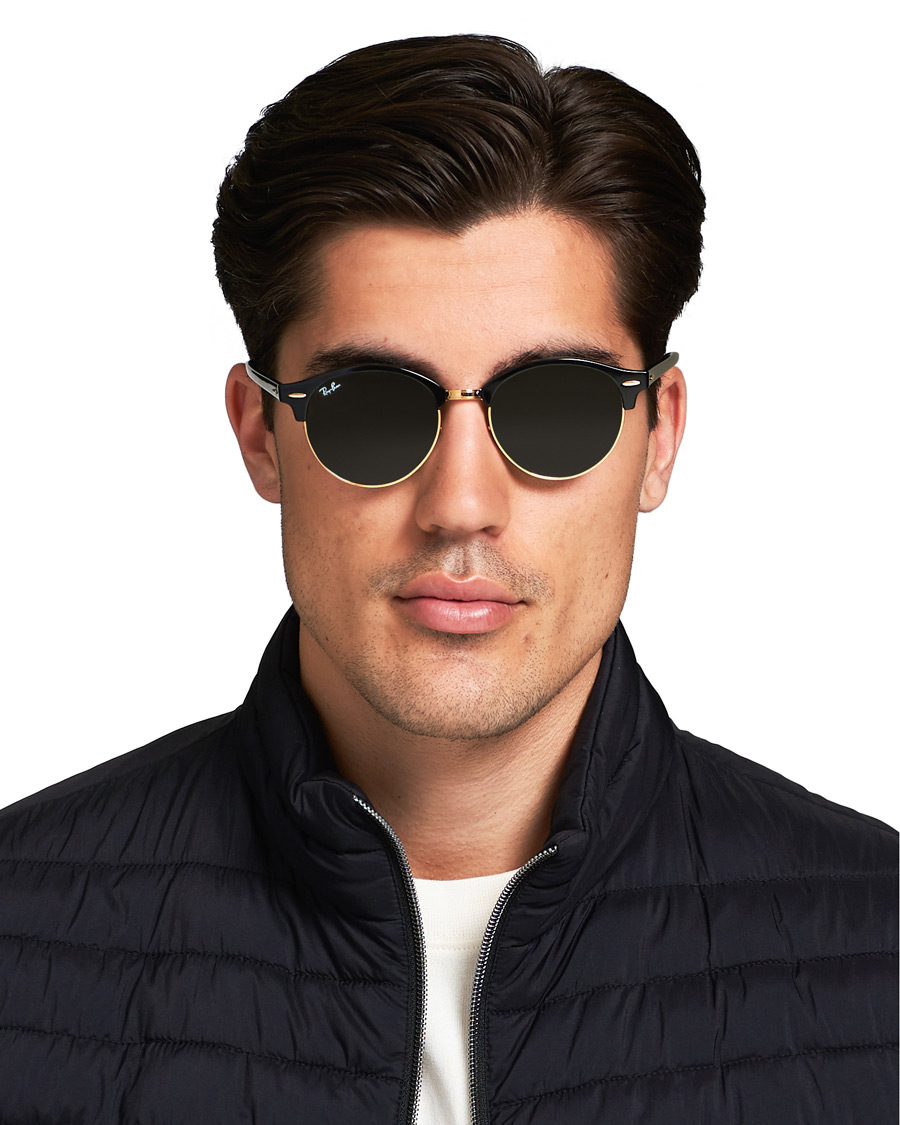 Herr | Ray-Ban 0RB4246 Clubround Sunglasses Black/Green | Ray-Ban | 0RB4246 Clubround Sunglasses Black/Green