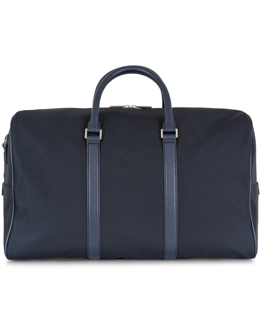 Herr | BOSS Signature Holdall Weekendbag Blue Canvas | BOSS BLACK | BOSS Signature Holdall Weekendbag Blue Canvas