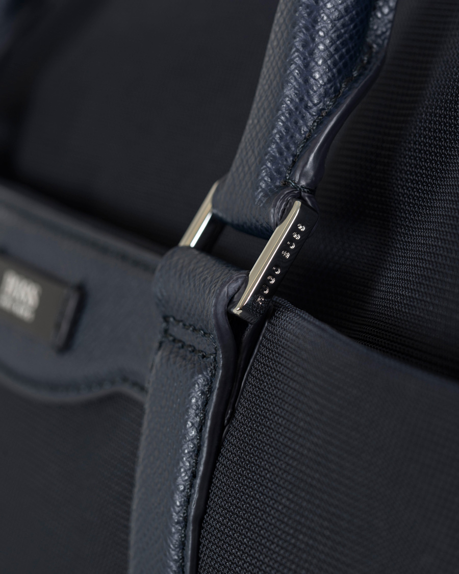 Herr | BOSS Signature Holdall Weekendbag Blue Canvas | BOSS BLACK | BOSS Signature Holdall Weekendbag Blue Canvas
