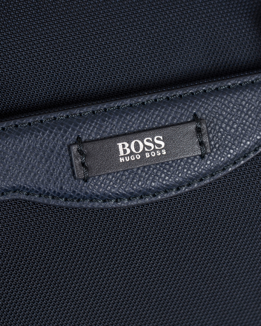 Herr | BOSS Signature Holdall Weekendbag Blue Canvas | BOSS BLACK | BOSS Signature Holdall Weekendbag Blue Canvas