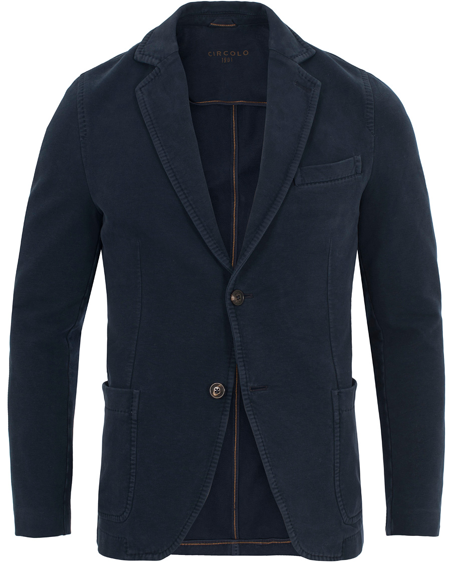 Herr | Kavajer | Circolo 1901 | Jersey Patch Pocket Blazer Blue Navy
