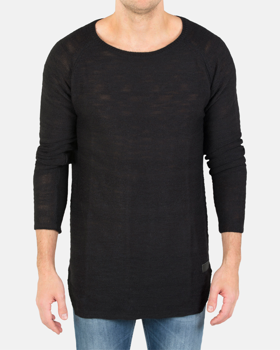 Herr | Tröjor | Tiger of Sweden Jeans | Rag Knitted Sweat Black