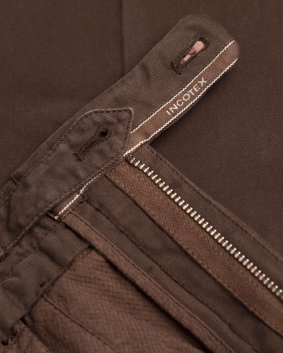 Herr | Byxor | Incotex | Slim Fit Comfort Chino Brown