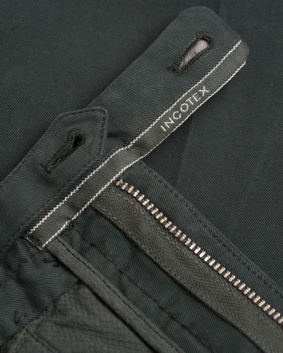 Herr | Byxor | Incotex | Slim Fit Comfort Chino Green