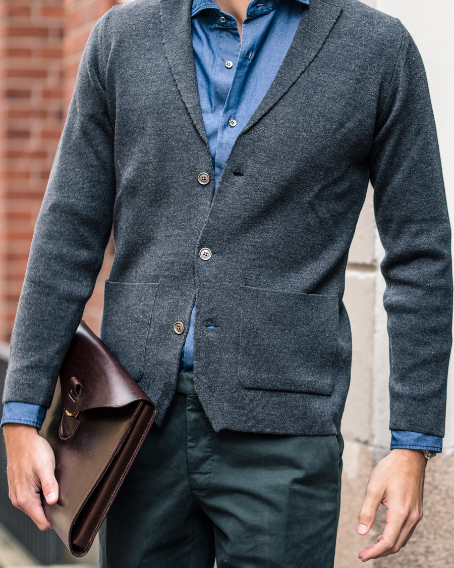 Herr | Byxor | Incotex | Slim Fit Comfort Chino Green
