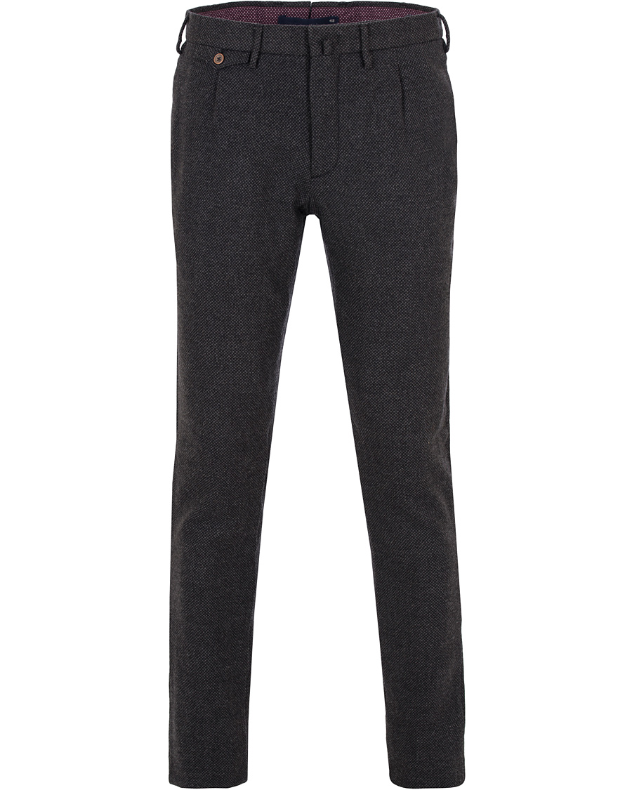 Herr | Byxor | Incotex | Slim Tapered Wool Trousers Dark Grey