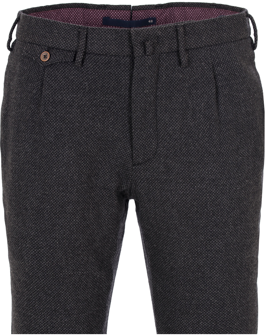 Herr | Byxor | Incotex | Slim Tapered Wool Trousers Dark Grey