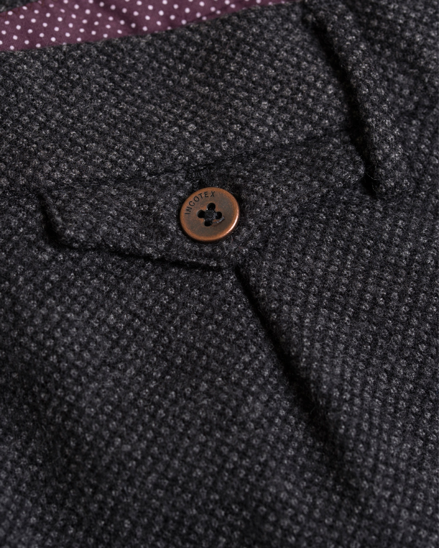 Herr | Byxor | Incotex | Slim Tapered Wool Trousers Dark Grey