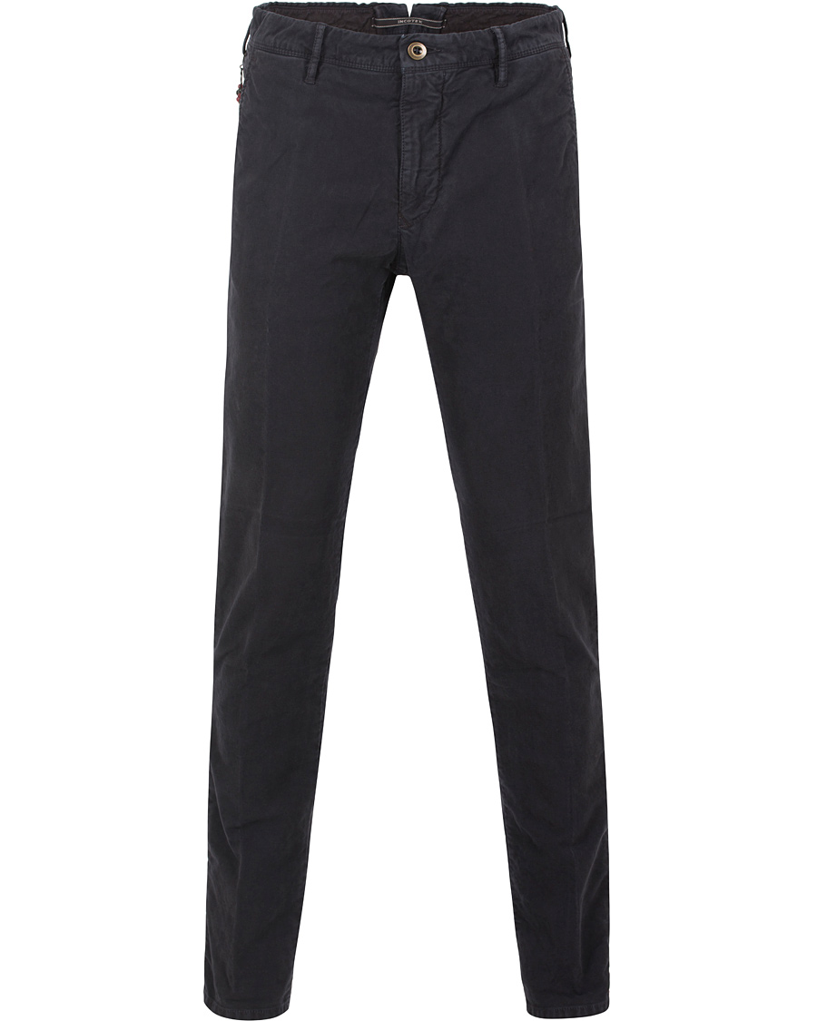 Herr | Byxor | Incotex | Slim Fit Garment Dyed Washed Chino Navy