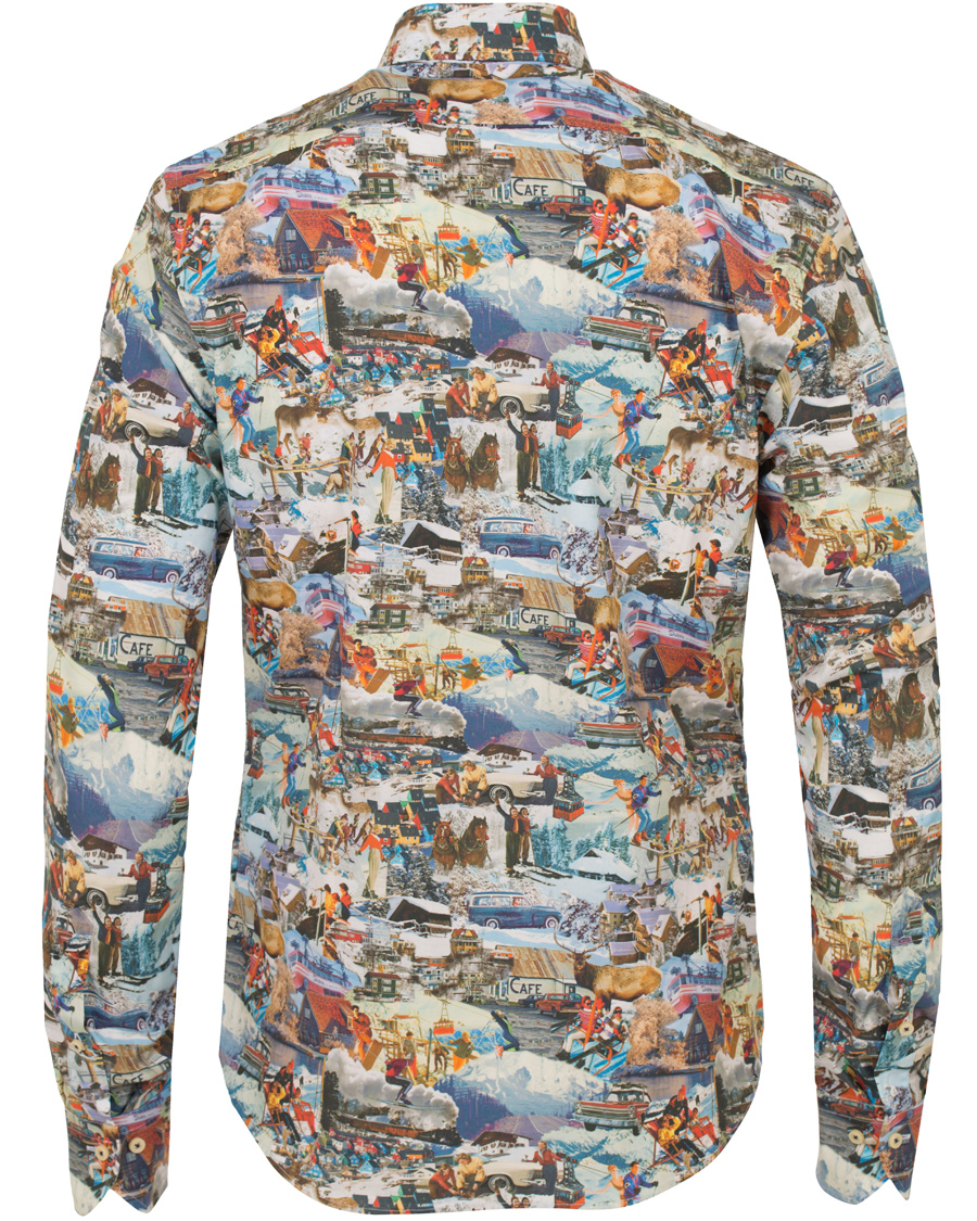 Herr | Skjortor | Stenströms | Slimline Ski Print Shirt Multi