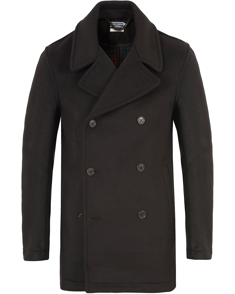 Herr | Jackor | Fred Perry Reissues | Made In England Reefer Coat Black