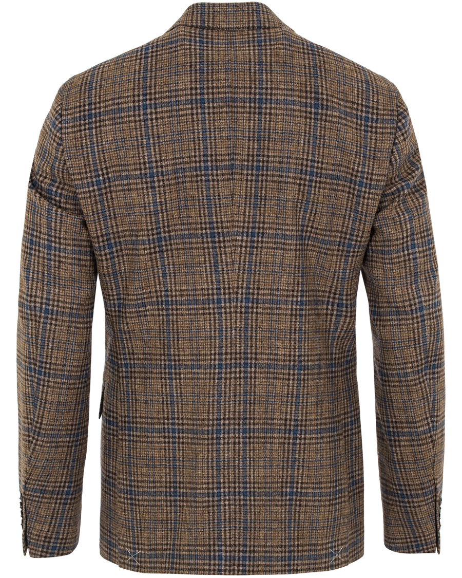 Herr | Kavajer | Etro | Slim Fit Wool Check Blazer Medium Brown/Navy