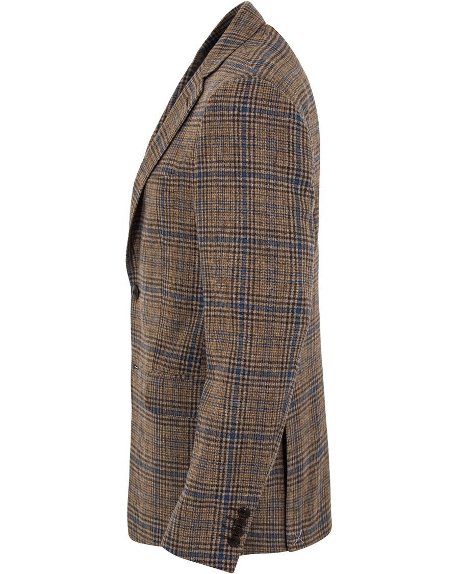 Herr | Kavajer | Etro | Slim Fit Wool Check Blazer Medium Brown/Navy