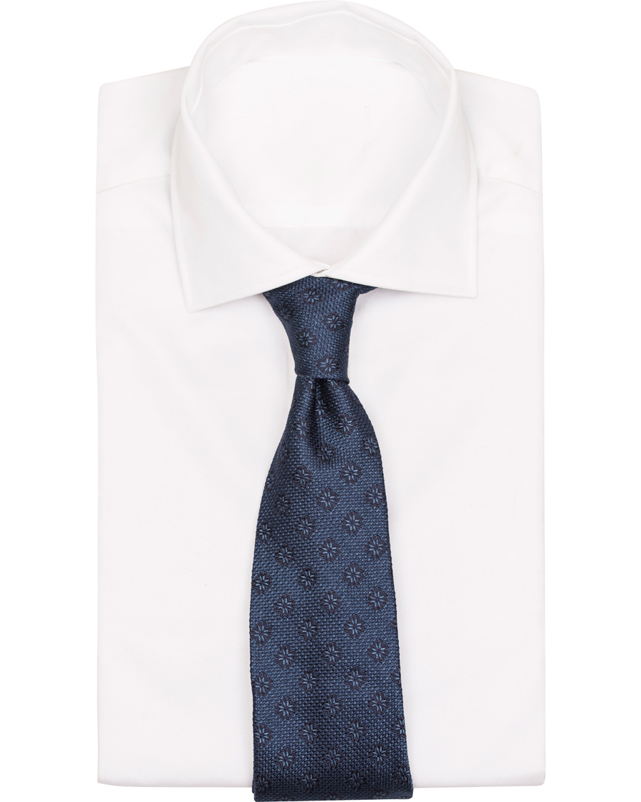 Herr | Etro Woven Flower 8 cm Silk Tie Blue | Etro | Woven Flower 8 cm Silk Tie Blue