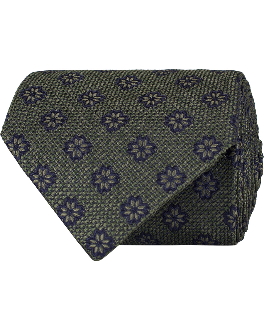 Herr | Etro Woven Flower 8 cm Silk Tie Green | Etro | Woven Flower 8 cm Silk Tie Green