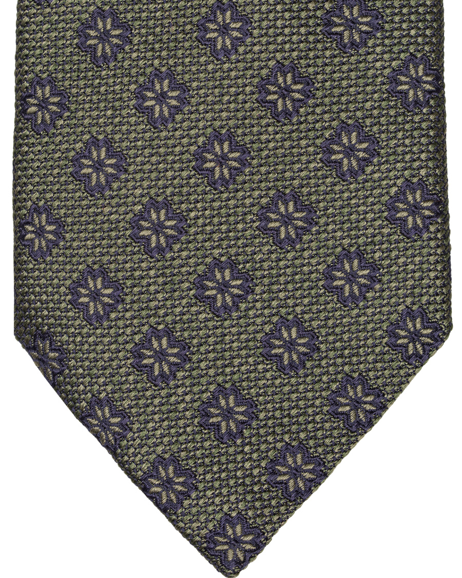 Herr | Etro Woven Flower 8 cm Silk Tie Green | Etro | Woven Flower 8 cm Silk Tie Green