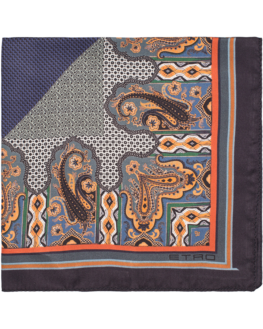 Herr | Etro Paisley Pocket Square Dark Blue | Etro | Paisley Pocket Square Dark Blue